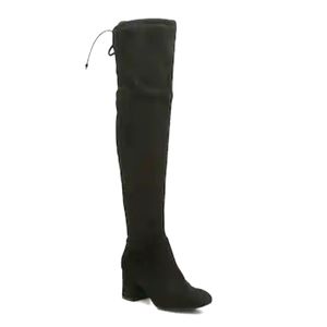 Over-the-knee velveteen boots